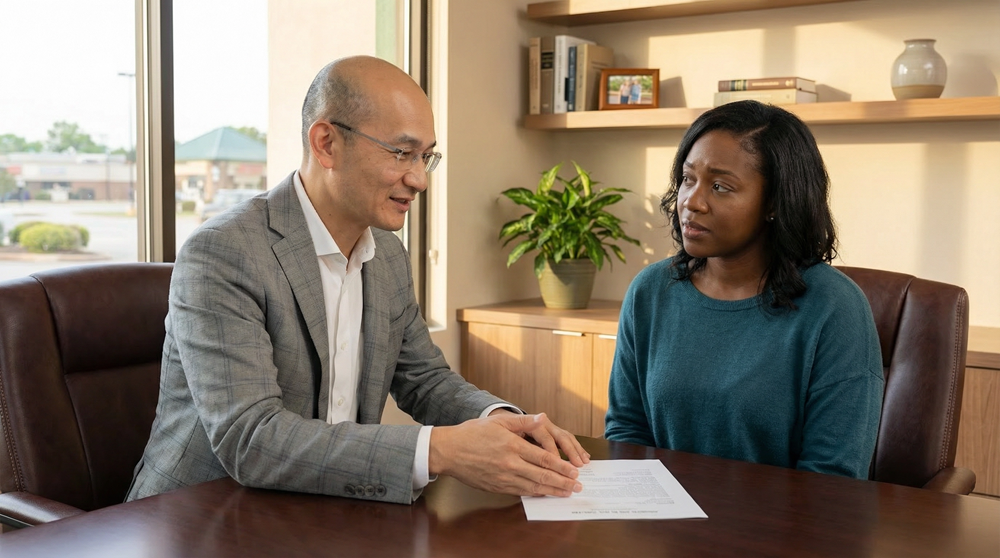 cobb county interior rear end collision attorney client consultation